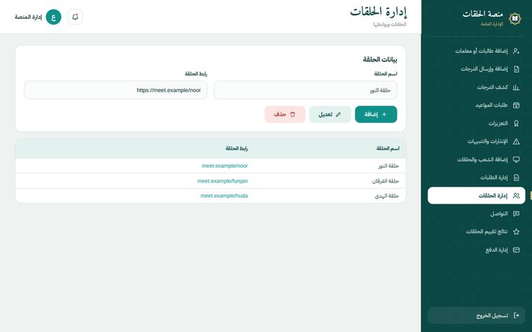 تصميم إدارة الحلقات